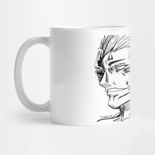 the old shaman cursed energy art ecopop manga style Mug